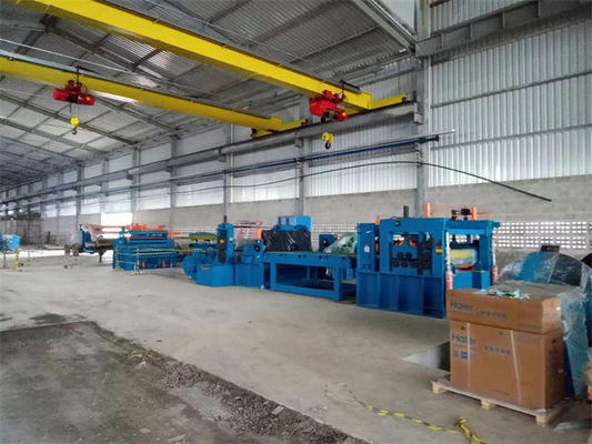 Double Slitter Heads Coil to Coil Steel Slitting Recoiling Line สำหรับแผ่นเหล็กคาร์บอน CR