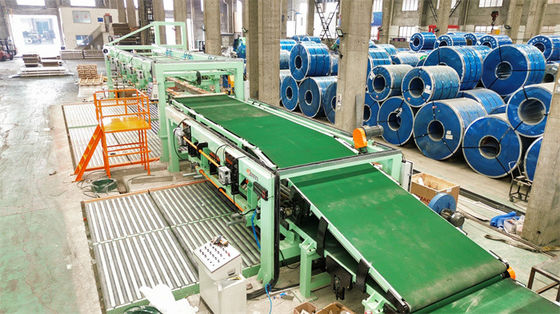 6Hi Leveler Rotary Shear Fly Shear Cut To Length Line SUS สแตนเลส 0.2 - 2 X 850