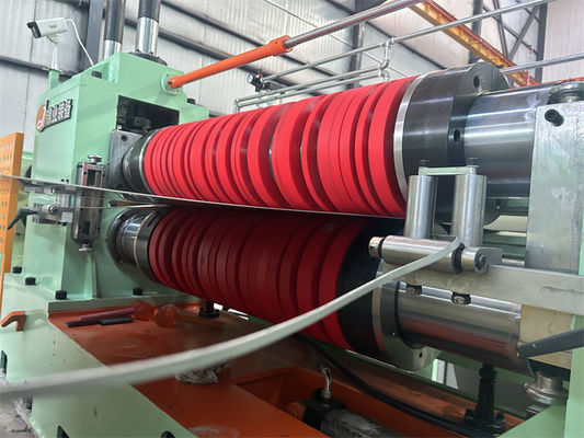 Double Slitter Heads Coil to Coil Steel Slitting Recoiling Line สำหรับแผ่นเหล็กคาร์บอน CR